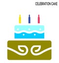 Celebration cake editable icon symbol design Royalty Free Stock Photo