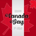 Celebration of Canada Day on maple leaf