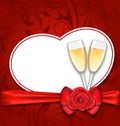 Celebration Card Heart Shaped for Happy Valentines Day Royalty Free Stock Photo