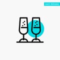 Celebration, Champagne Glasses, Cheers, Toasting turquoise highlight circle point Vector icon Royalty Free Stock Photo