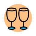 Celebration, champagne glasses fill background vector icon which can easily modify or edit Royalty Free Stock Photo