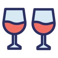 Celebration, champagne glasses Isolated Vector icon which can easily modify or edit Royalty Free Stock Photo
