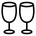 Celebration, champagne glasses Isolated Vector icon which can easily modify or edit Royalty Free Stock Photo