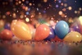 Celebration colorful balloons decoration. Generate Ai Royalty Free Stock Photo