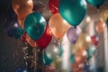 Celebration colorful balloons party. Generate Ai Royalty Free Stock Photo
