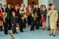 The celebration of the day of knowledge in one of the rural schools of the Kaluga region of Russia.