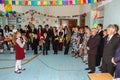 The celebration of the day of knowledge in one of the rural schools of the Kaluga region of Russia.