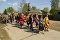 The celebration of the Day of victory in the 1941-1945 war in the Kaluga region of Russia. Royalty Free Stock Photo