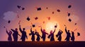 Celebration Education Graduation Student Success Learning Concept, generative ai Royalty Free Stock Photo