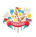 Celebration Festive Banner for Happy Carnival Royalty Free Stock Photo