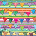 Celebration flag seamless pattern hang Royalty Free Stock Photo