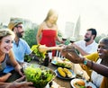 Celebration Friendship Rooftop Party Concept Royalty Free Stock Photo