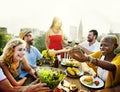 Celebration Friendship Rooftop Party Concept Royalty Free Stock Photo