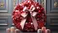 Celebration gift elegant candle illuminates romance, love, and beauty generated by AI