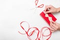 Celebration gift red box ribbon festive package Royalty Free Stock Photo