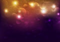 Celebration gold light with violet, bubbles scatter glowing bright abstract background