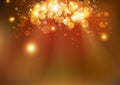 Celebration, gold magic winter stars, Christmas Bokeh glowing sp Royalty Free Stock Photo