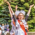 Celebration of graduates of city schools on the Volga embankment