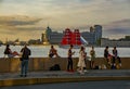 Celebration of graduates of Russia which is held on white nights in St. Petersburg