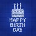 Celebration happy birthday with birthday cake message Royalty Free Stock Photo