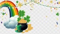 Celebration Happy St. Patricks Day Background for poster, clover leaves and green, banner Happy Patrick. ,header or banner, Vector Royalty Free Stock Photo