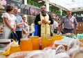 Celebration of Honey Savior with the blessing of honey, Central Voronezh Market, Voronezh