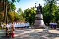 Celebration of Independence Day of Ukraine near the monument to Hetman Ivan Mazepa at the Royalty Free Stock Photo