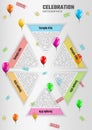 Celebration infographics with balloons Royalty Free Stock Photo