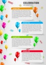 Celebration infographics with balloons Royalty Free Stock Photo