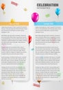 Celebration infographics with balloons Royalty Free Stock Photo