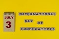 International Day of Cooperatives Royalty Free Stock Photo