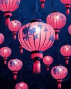 Celebration lantern decoration red china asia night light festival chinese Royalty Free Stock Photo