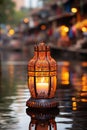 Celebration lantern water light. AI Generated