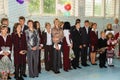 The celebration of the last bell in a rural school in Kaluga region in Russia. Royalty Free Stock Photo