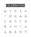 Celebration line icons collection. Threshold, Allowance, Cap, Limitation, Reduction, Excess, Amount vector and linear