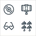 celebration line icons. linear set. quality vector line set such as brochette, sunglasses, stabilizer