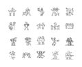 Celebration line icons, signs, vector set, outline illustration concept Royalty Free Stock Photo