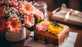 A Celebration of Love and Joy: Birthday Cake, Flowers, and Gifts on the Table - Generative AI