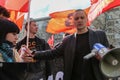 During celebration of May Day. Sergei Udaltsov - one of leaders of Protest movement in Russia.