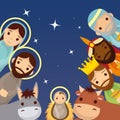 celebration merry christmas manger flat design