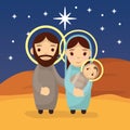 celebration merry christmas manger flat design Royalty Free Stock Photo