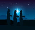 celebration merry christmas manger flat design