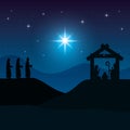 celebration merry christmas manger flat design Royalty Free Stock Photo