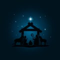 celebration merry christmas manger flat design Royalty Free Stock Photo