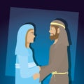 celebration merry christmas manger flat design Royalty Free Stock Photo