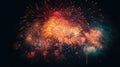 Celebration multicolored fireworks, copy space. 4 of July, 4th of July, Independence Day beautiful fireworks. Canada Day Royalty Free Stock Photo