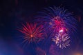 Celebration multicolored fireworks, copy space. 4 of July, 4th of July, Independence Day beautiful fireworks Royalty Free Stock Photo