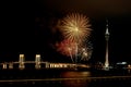 Celebration of New Year with fireworks Royalty Free Stock Photo