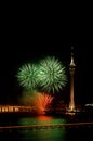 Celebration of New Year with fireworks Royalty Free Stock Photo