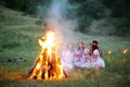 The celebration of the pagan Slavic holiday of Ivan Kupala Day or Midsummer. Royalty Free Stock Photo